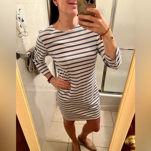Saint James Breton Stripe Dress Blue White